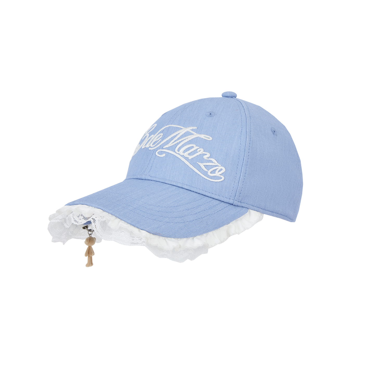 13DE MARZO Lace-Brim Baseball Cap Blue