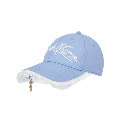 13DE MARZO Lace-Brim Baseball Cap Blue