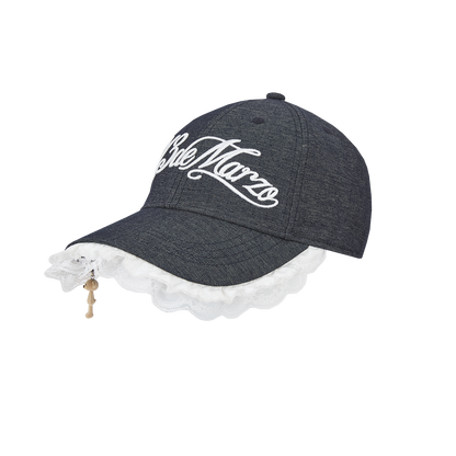13DE MARZO Lace-Brim Baseball Cap Black