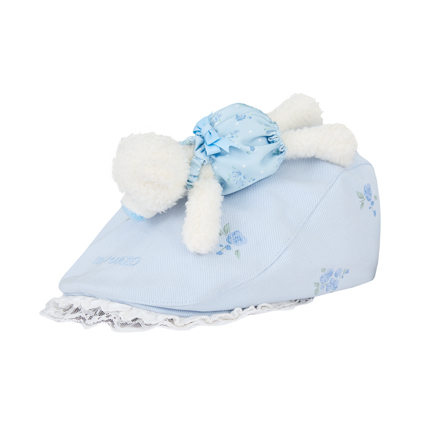 13DE MARZO Embroidered Ruffle Baseball Cap Blue