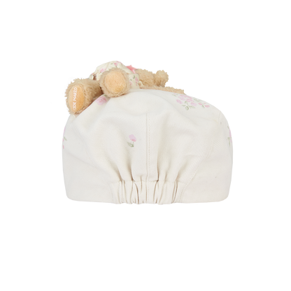 13DE MARZO Embroidered Ruffle Baseball Cap Beige