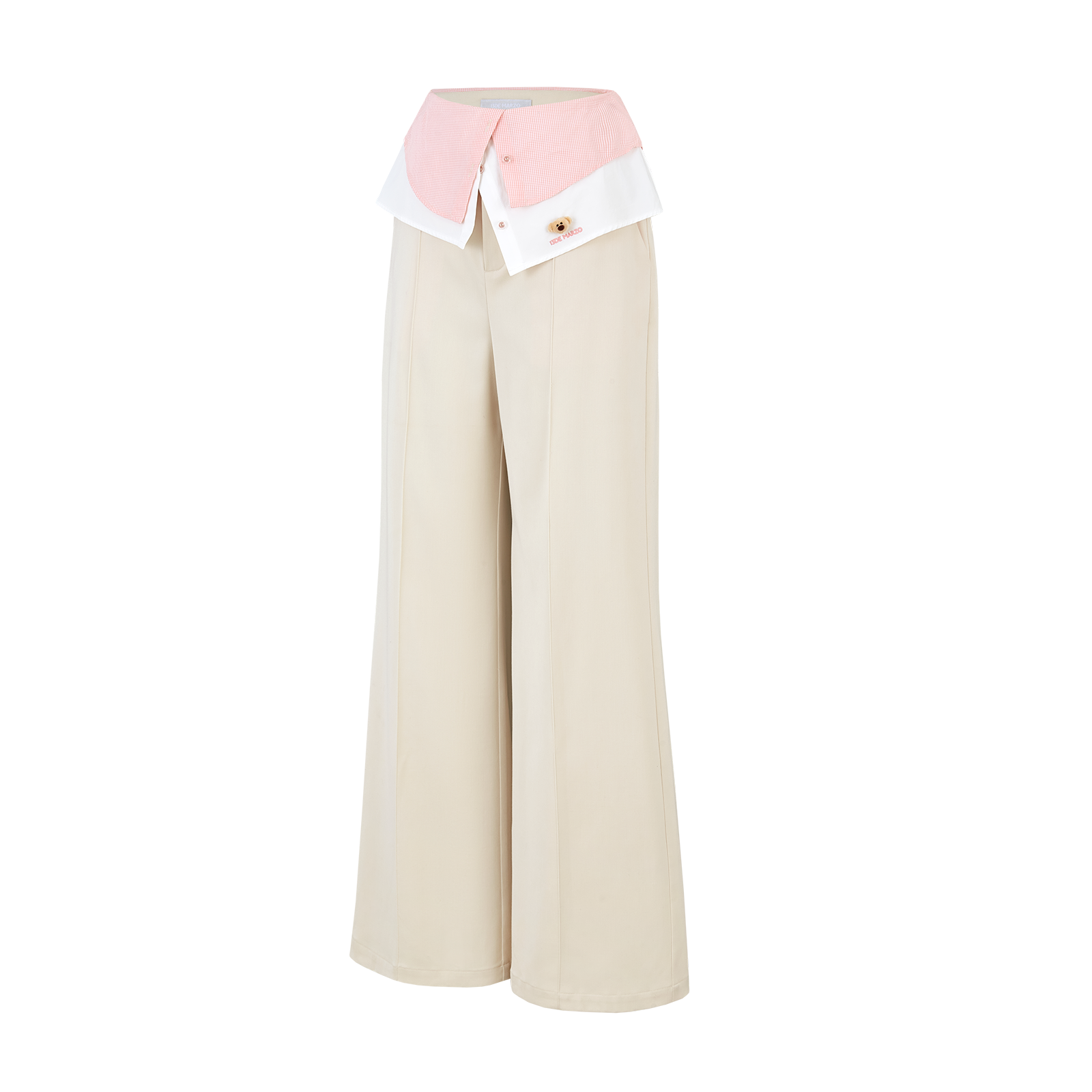 13DE MARZO Double-Layer Shirt Hem Trousers Beige - 13DE MARZO