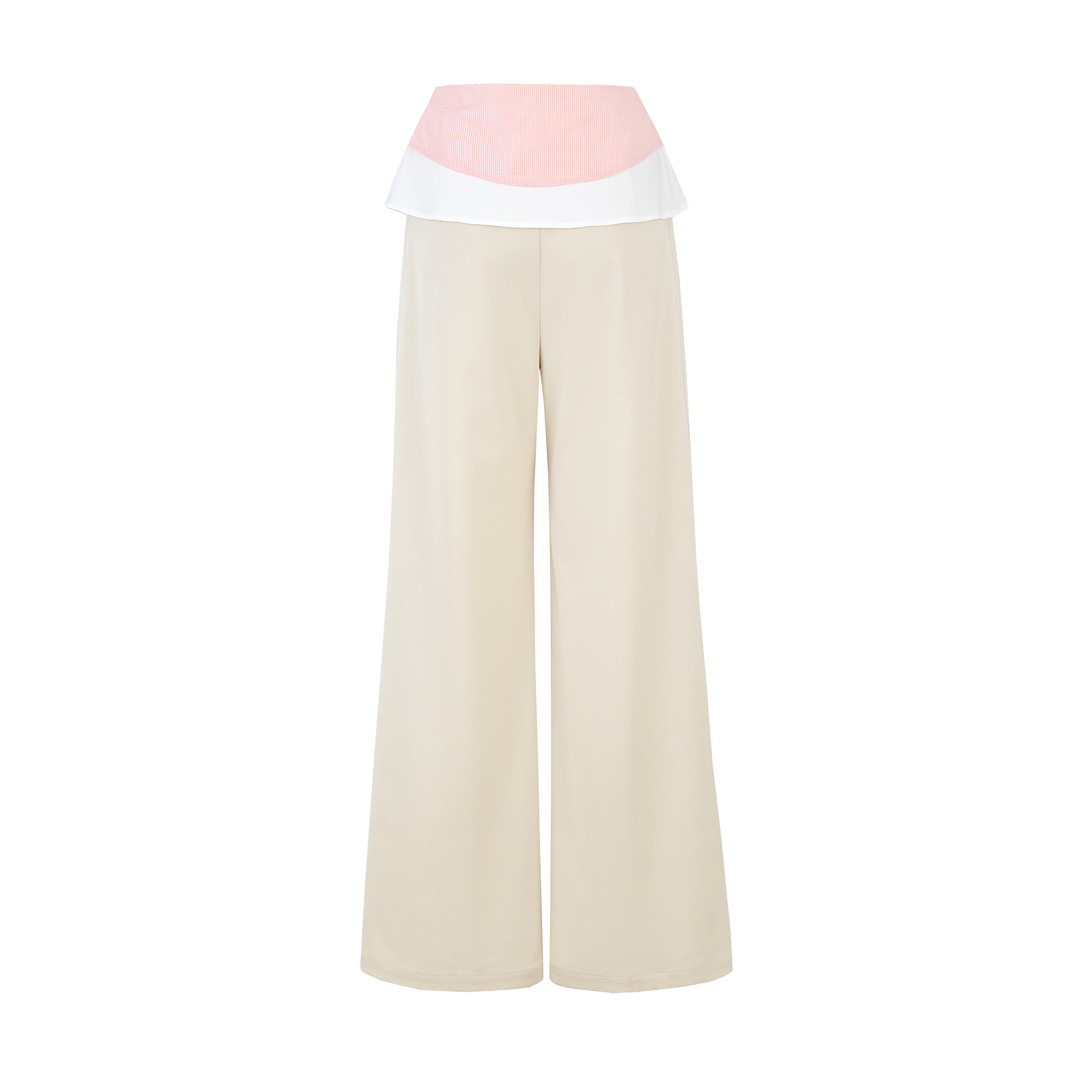13DE MARZO Double-Layer Shirt Hem Trousers Beige - 13DE MARZO