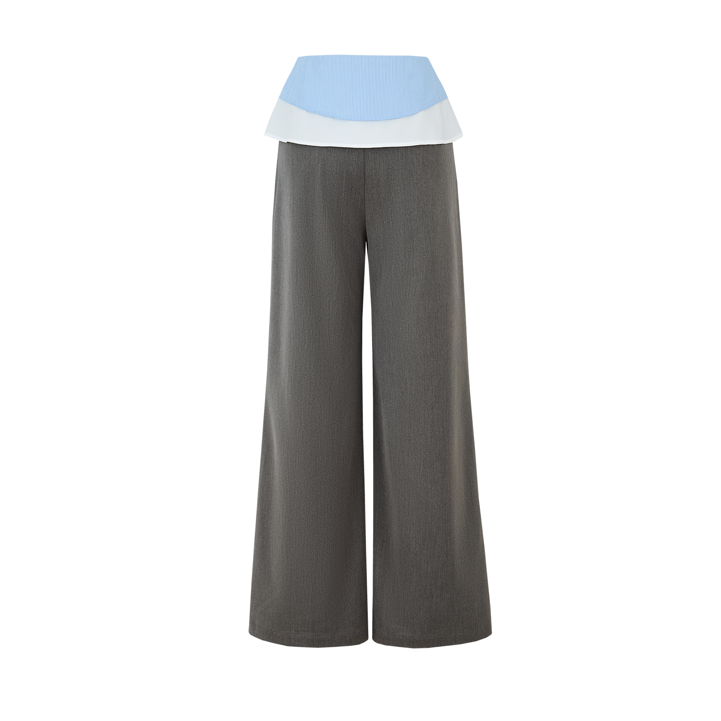 13DE MARZO Double-Layer Shirt Hem Trousers Grey - 13DE MARZO