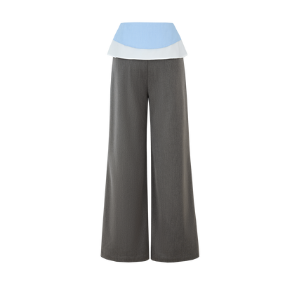 13DE MARZO Double-Layer Shirt Hem Trousers Grey - 13DE MARZO
