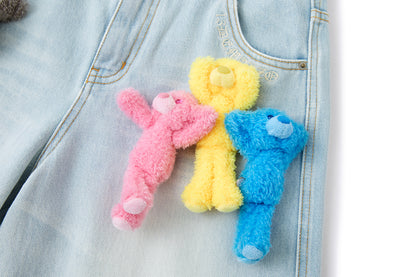 13DE MARZO Colorful All-Over Bear Print Jeans Blue - 13DE MARZO