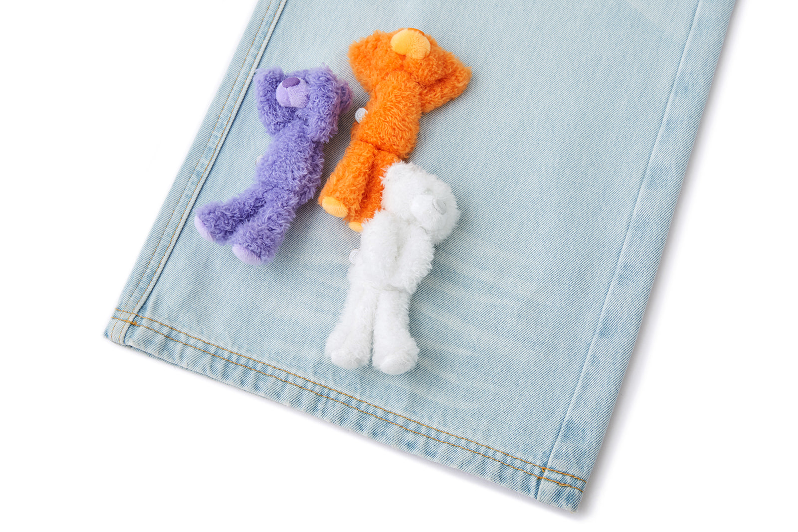 13DE MARZO Colorful All-Over Bear Print Jeans Blue - 13DE MARZO