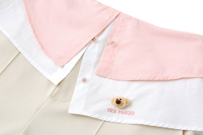 13DE MARZO Double-Layer Shirt Hem Trousers Beige - 13DE MARZO