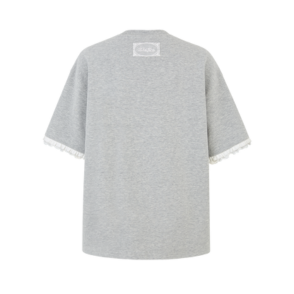 13DE MARZO Bouquet Bear Print T-shirt Grey