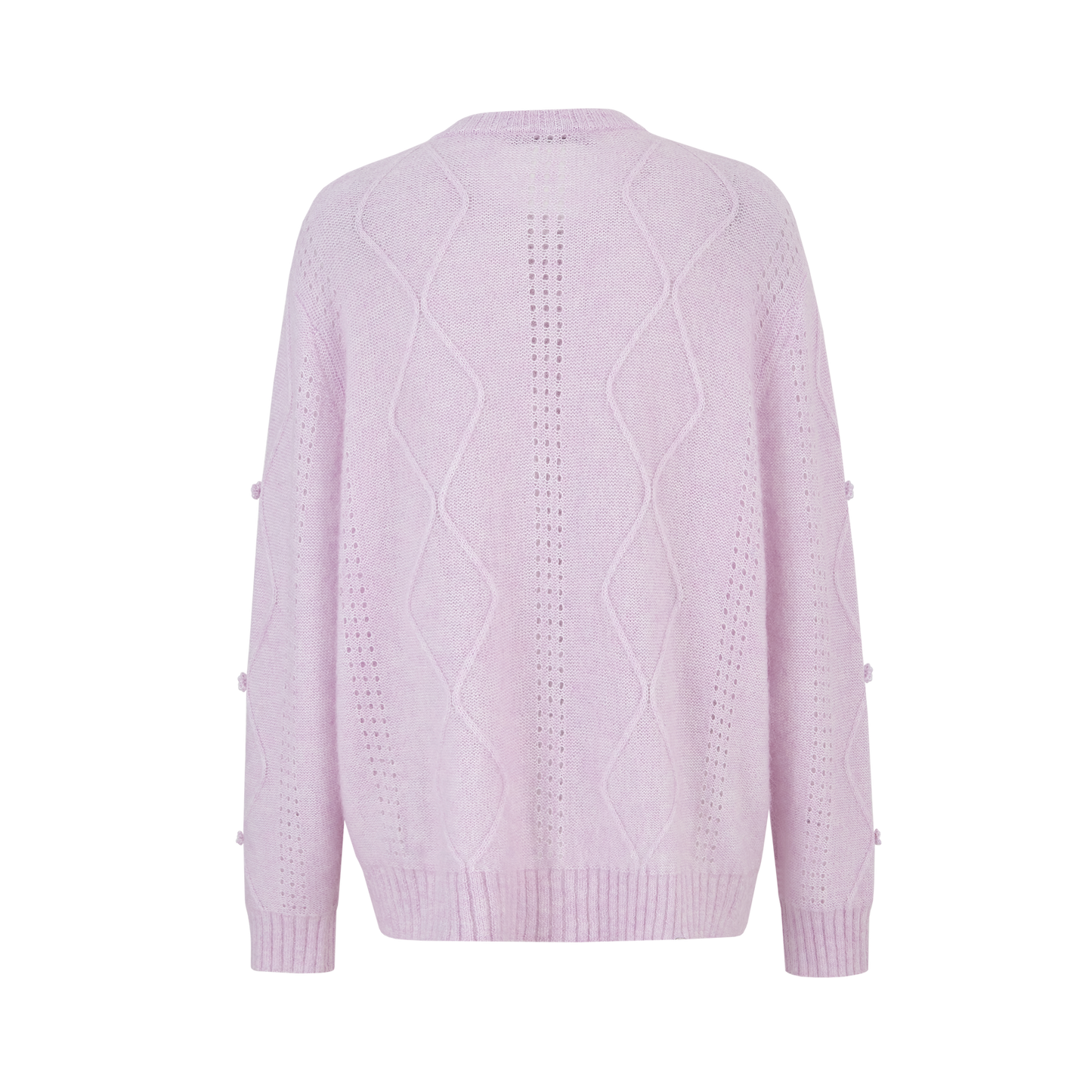 13DE MARZO Semi-Sheer Floral Cardigan Purple