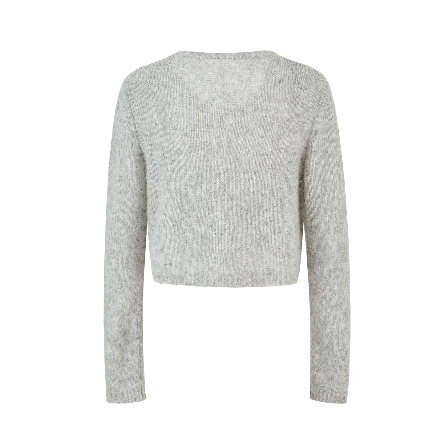 13DE MARZO Floral Bear Print Lazy Style Knitted Cardigan Grey