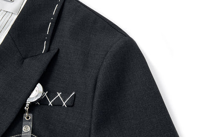 13DE MARZO Jump Wire & Badge Crop Blazer