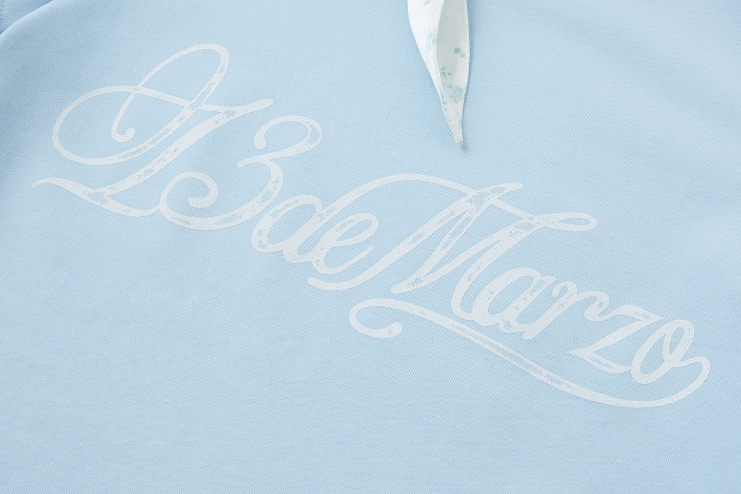 13DE MARZO Cross-Over Collar Button-Strap T-shirt Blue