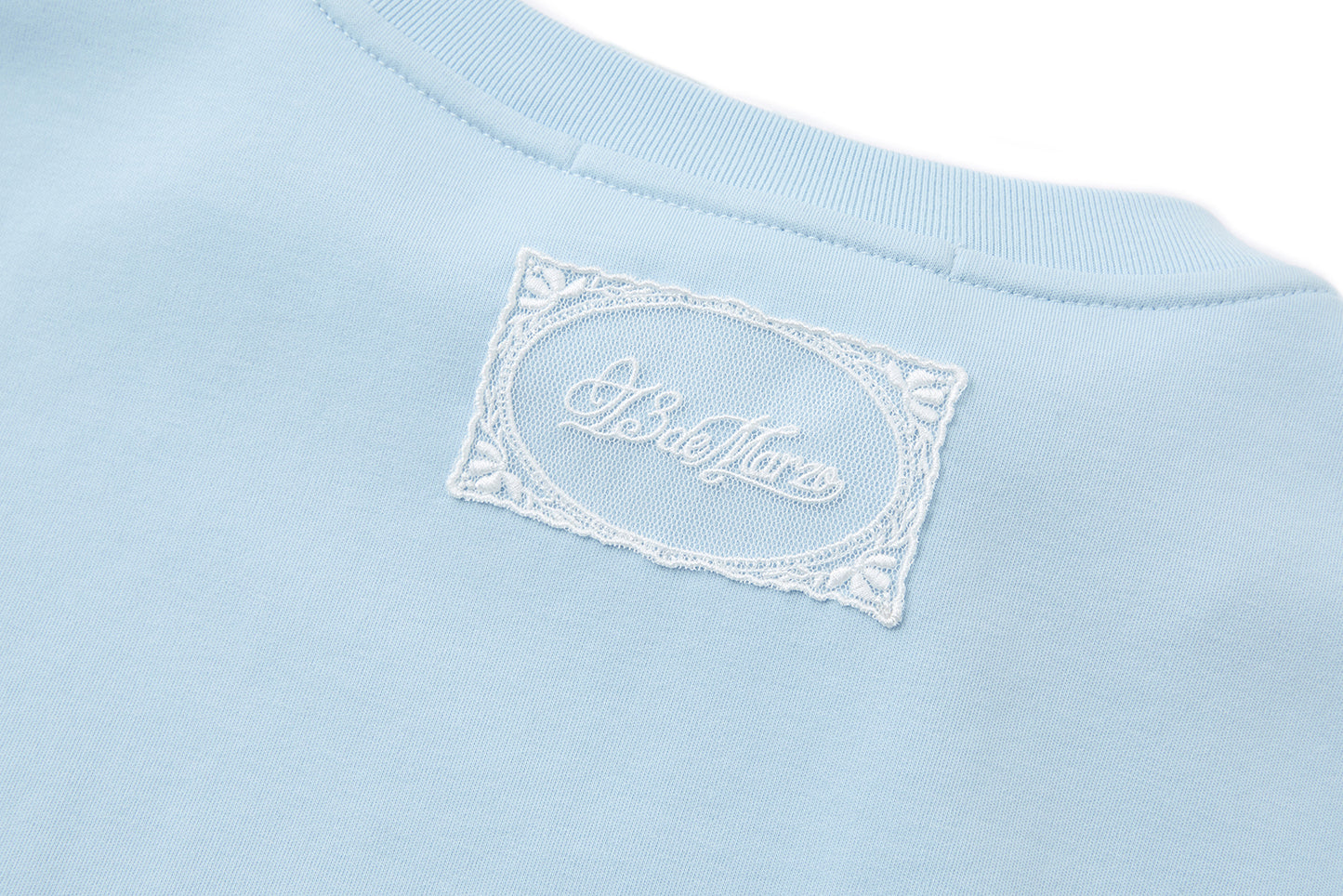 13DE MARZO Cross-Over Collar Button-Strap T-shirt Blue
