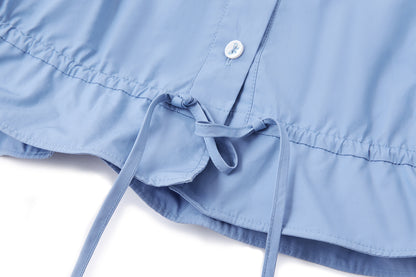 13DE MARZO Smocked Ruffle Trim Blouse