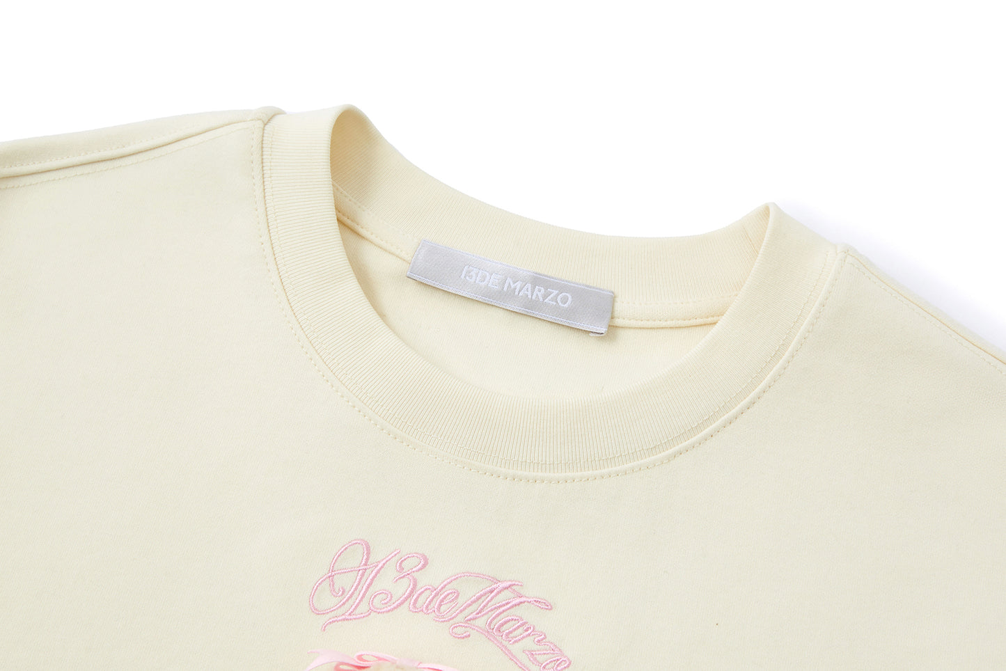 13DE MARZO Bouquet Bear Print T-shirt Yellow