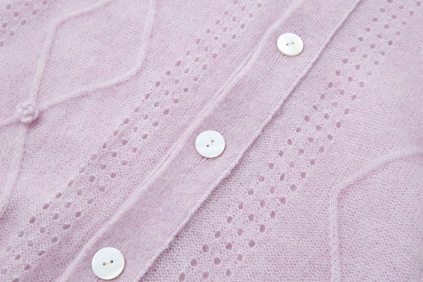 13DE MARZO Semi-Sheer Floral Cardigan Purple