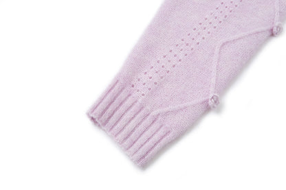 13DE MARZO Semi-Sheer Floral Cardigan Purple