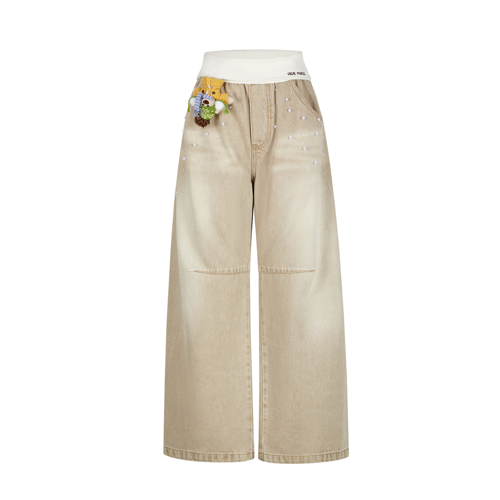 13DE MARZO Snow Bear Beaded Pants Khaki | 13DE MARZO