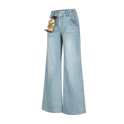 13DE MARZO Snow Bear Shimmer Jeans Blue