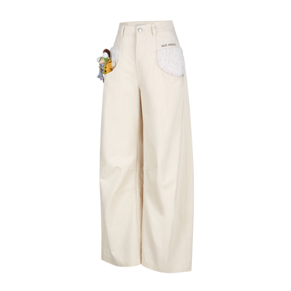 13DE MARZO Snow Bear Casual Pants Beige