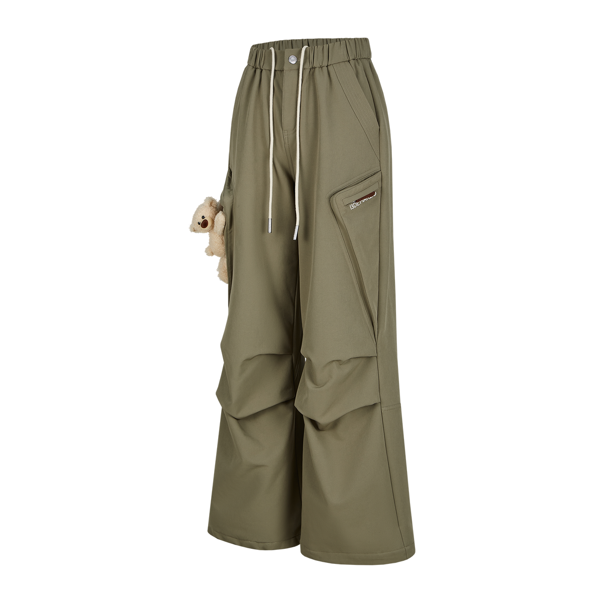 13DE MARZO Drawstring Cargo Casual Pants Green