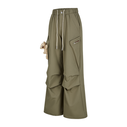 13DE MARZO Drawstring Cargo Casual Pants Green