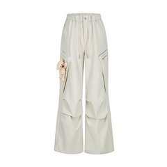 13DE MARZO Drawstring Cargo Casual Pants Grey