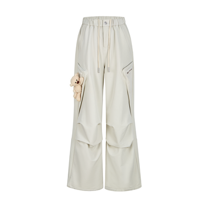 13DE MARZO Drawstring Cargo Casual Pants Grey
