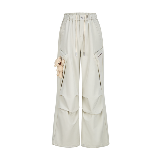 13DE MARZO Drawstring Cargo Casual Pants Grey