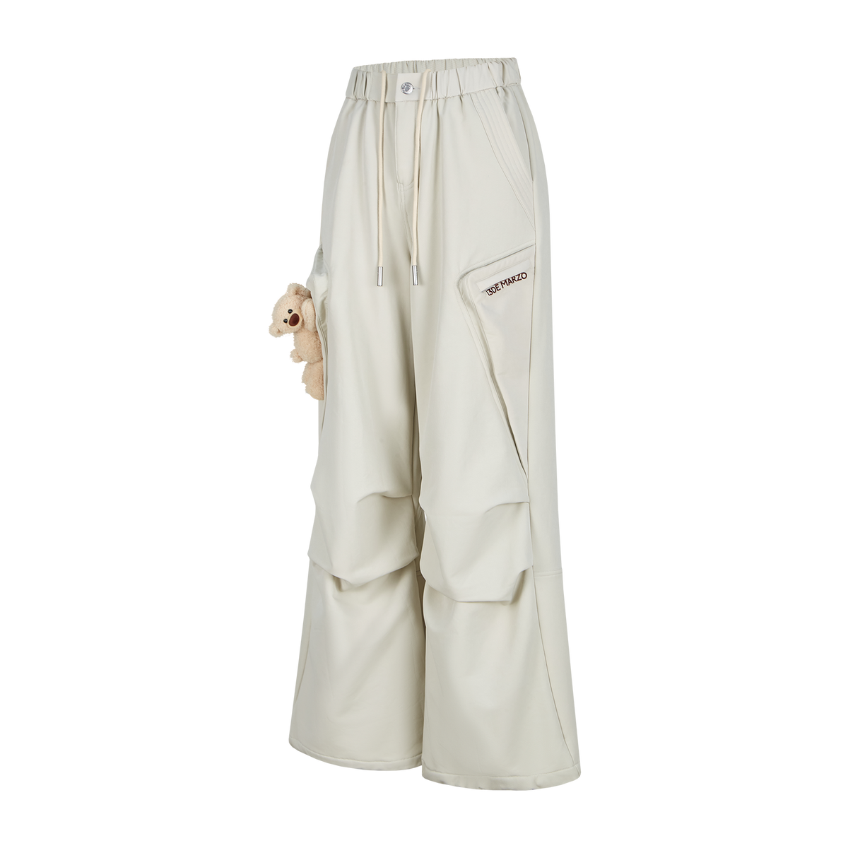 13DE MARZO Drawstring Cargo Casual Pants Grey