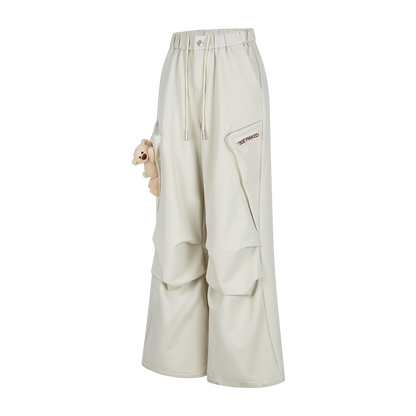 13DE MARZO Drawstring Cargo Casual Pants Grey