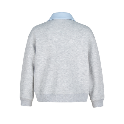 13DE MARZO Sled BabyBear Polo Collar Sweatshirt Grey