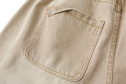 13DE MARZO Snow Bear Beaded Pants Khaki
