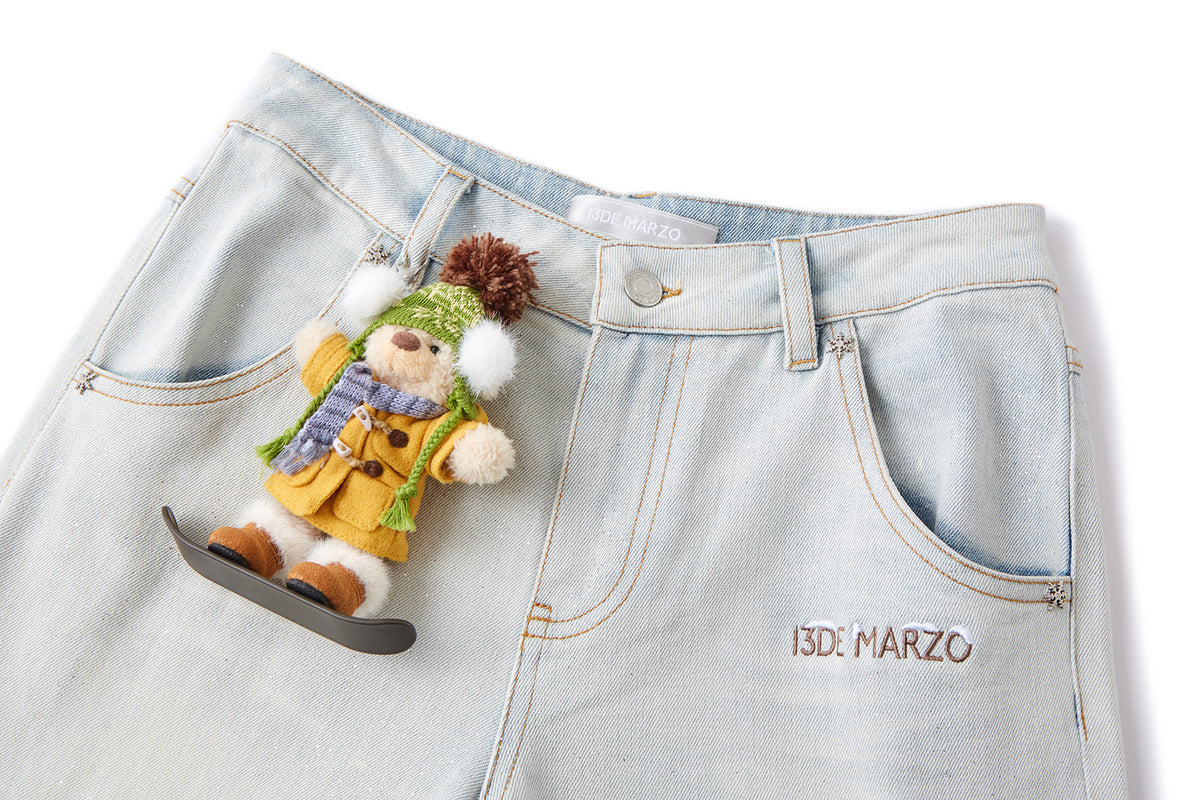 13DE MARZO Snow Bear Shimmer Jeans Grey
