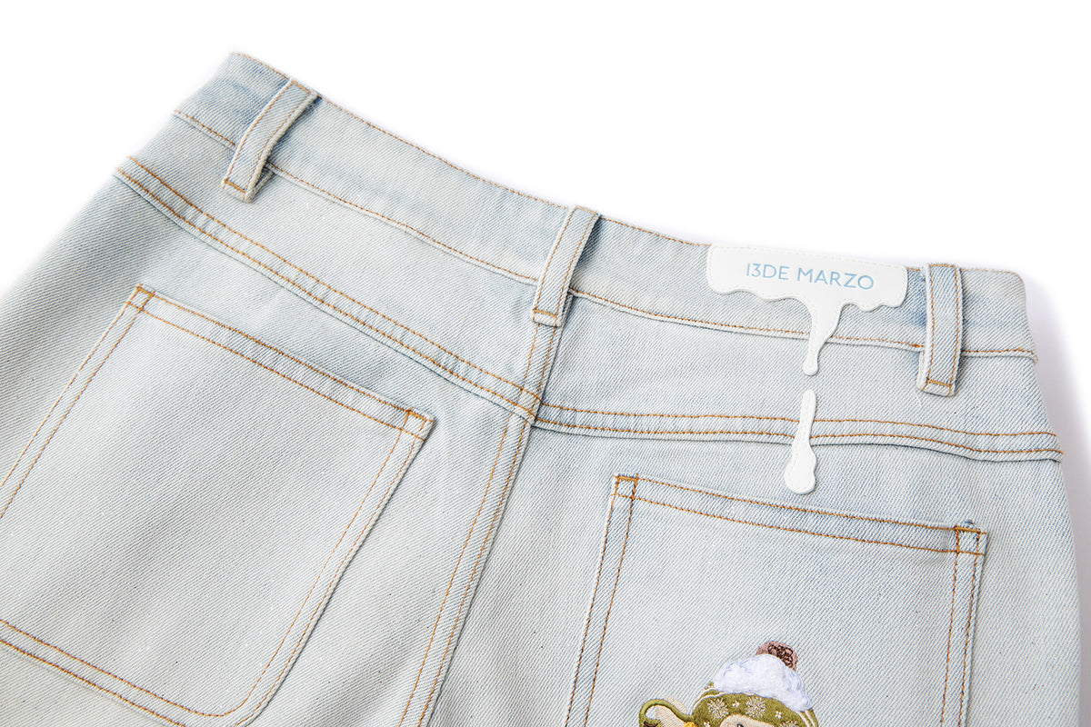 13DE MARZO Snow Bear Shimmer Jeans Grey