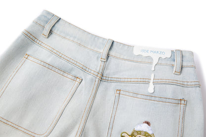 13DE MARZO Snow Bear Shimmer Jeans Grey