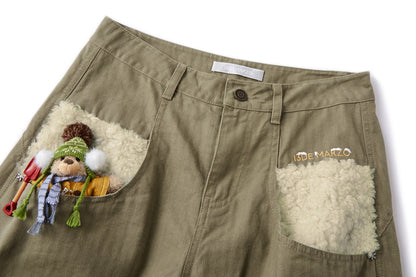 13DE MARZO Snow Bear Casual Pants Green