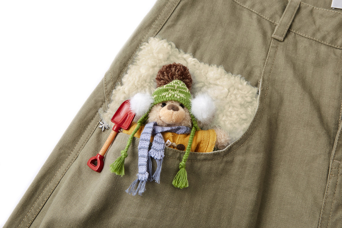 13DE MARZO Snow Bear Casual Pants Green