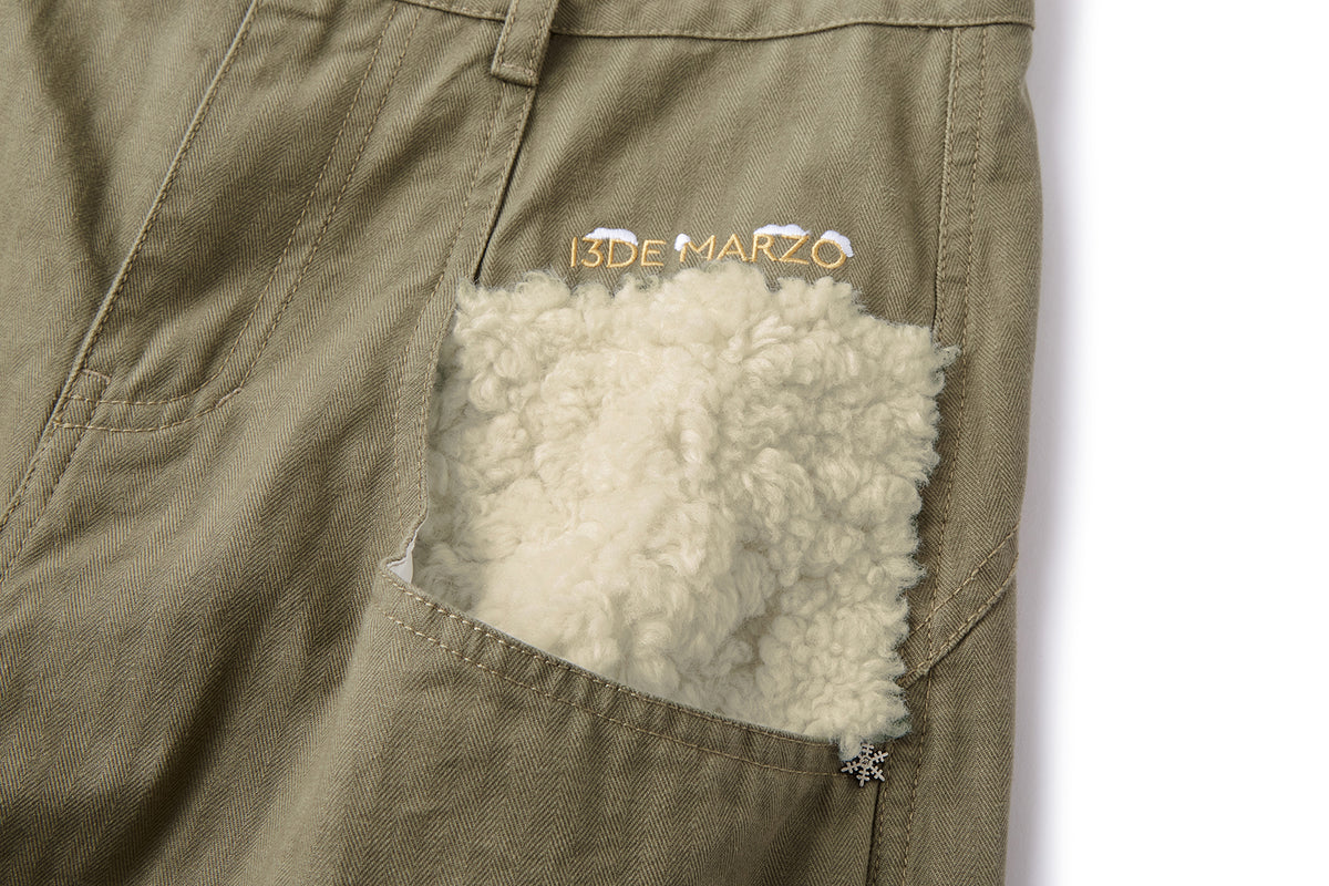 13DE MARZO Snow Bear Casual Pants Green