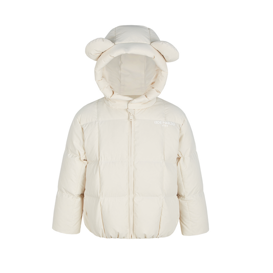 13DE MARZO BabyBear Ear Short Down Jacket Beige