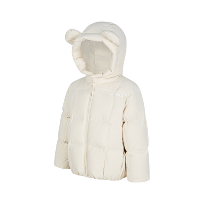 13DE MARZO BabyBear Ear Short Down Jacket Beige