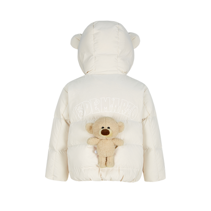 13DE MARZO BabyBear Ear Short Down Jacket Beige