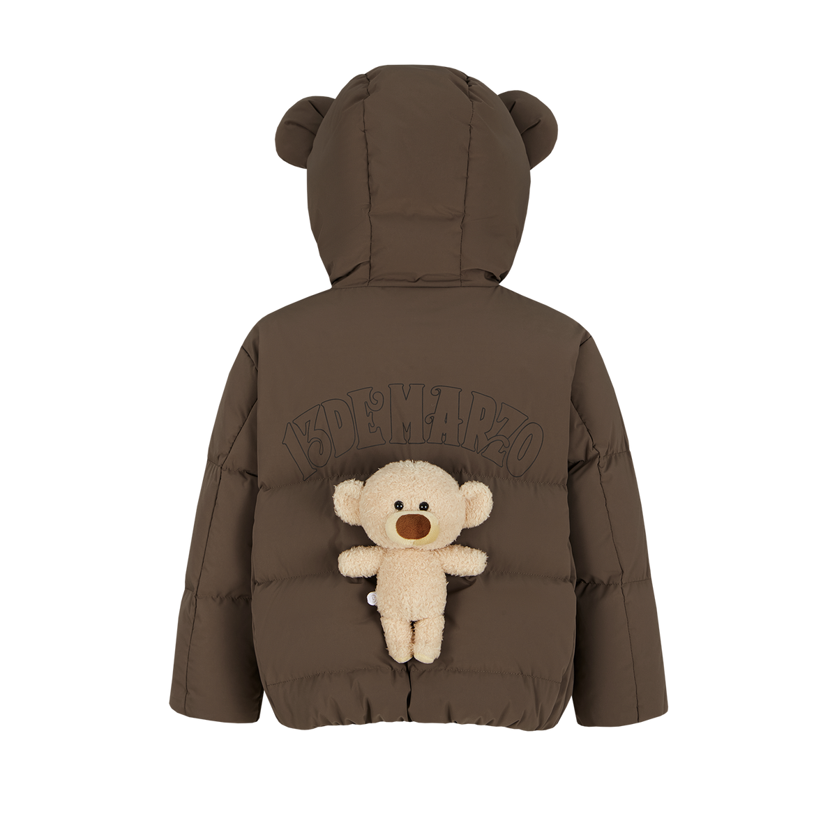13DE MARZO BabyBear Ear Short Down Jacket Brown