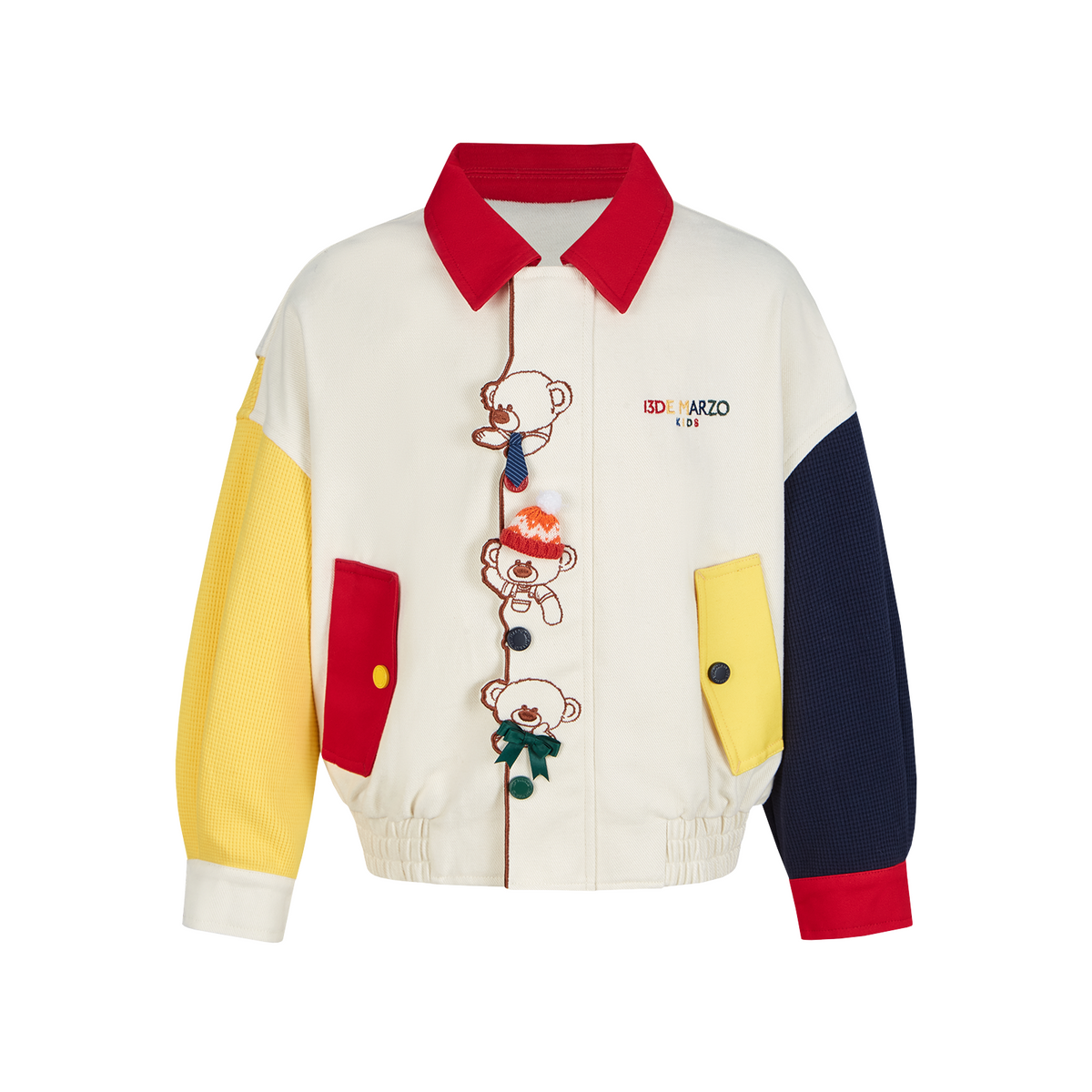 13DE MARZO BabyBear Placket Color Block Jacket