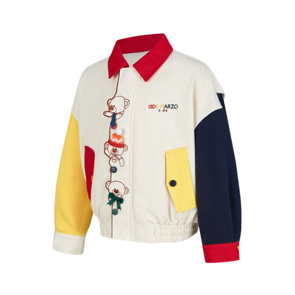 13DE MARZO BabyBear Placket Color Block Jacket