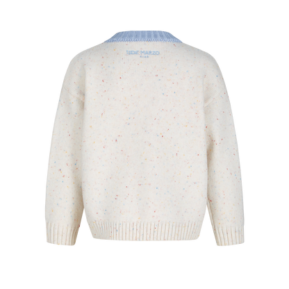13DE MARZO Snow BabyBear Colorful Dot Scarf Sweater Beige - 13DE MARZO