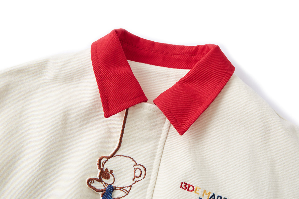 13DE MARZO BabyBear Placket Color Block Jacket