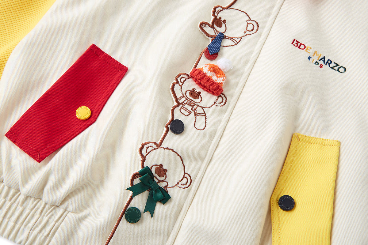 13DE MARZO BabyBear Placket Color Block Jacket