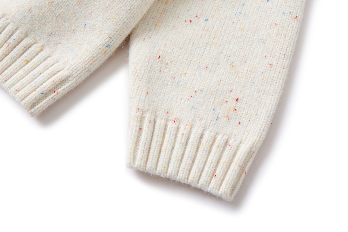 13DE MARZO Snow BabyBear Colorful Dot Scarf Sweater Beige - 13DE MARZO